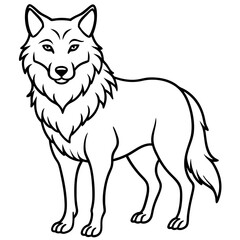 Elegant Wolf Outline Illustration