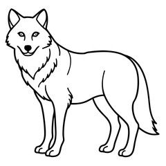 Elegant Wolf Outline Illustration