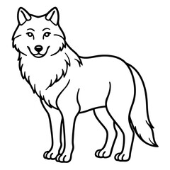 Elegant Wolf Outline Illustration