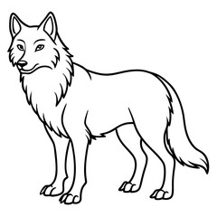 Elegant Wolf Outline Illustration