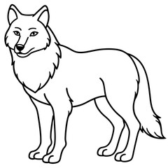 Obraz premium Elegant Wolf Outline Illustration