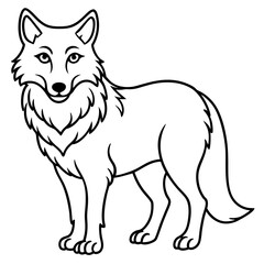 Elegant Wolf Outline Illustration