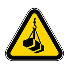Beware Overhead Load Symbol Isolate On White Background,Vector Illustration EPS.10