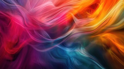 Obraz premium Fluid chromaticity: A mesmerizing dance of vibrant hues in abstract motion