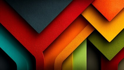 Abstract, colorful background with geometric shapes, rainbow colors, and sharp edges.Generative AI