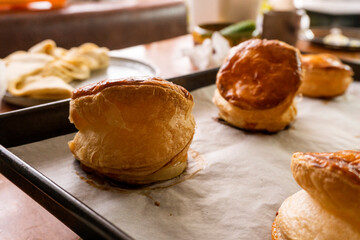 Upside Down Onion Puff pastry Tart. Food. pastry
