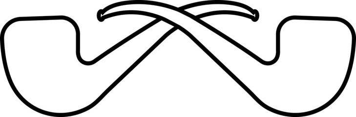 Tobacco pipes icon . Cigarette vector logo design Smoking Pipe silhouette isolated on transparent background Vintage old fashion addiction tool cigarette usually smoked by elderly people