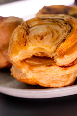 Upside Down Onion Puff pastry Tart. Food. pastry
