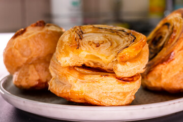 Upside Down Onion Puff pastry Tart. Food. pastry