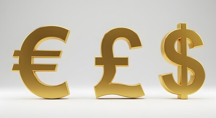 Obraz premium Euro Pound Dollar Currency Symbols