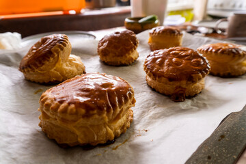 Upside Down Onion Puff pastry Tart. Food. pastry