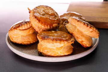 Upside Down Onion Puff pastry Tart. Food. pastry