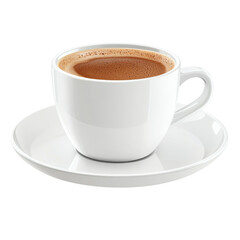 Fototapeta premium Aromatic indulgence, elegant cup of fresh coffee creating morning energy boost, isolated