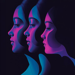 silhouette of a woman in the night