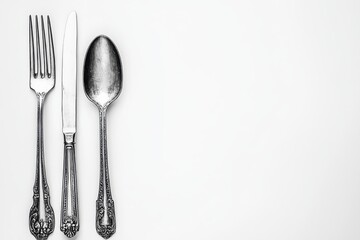 Silver fork knife and spoon