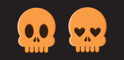 Set of skulls with expressions