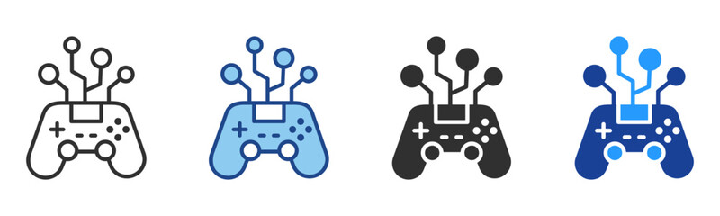 Joystick Icon Multiple Style Vector Collection 