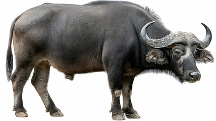 Obraz premium Buffalo Isolated on White