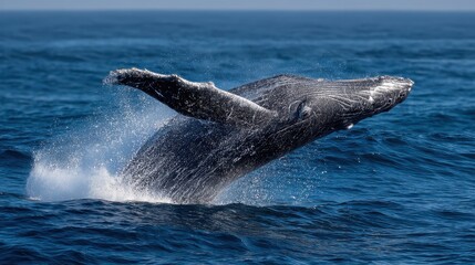 Humpback Whale Breaching: Majestic Ocean Spectacle