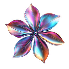 Fototapeta premium Iridescent flower abstract art colorful petals jewel center vibrant lines background