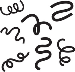 Minimalist Spiral and Curved Line Icons Set for Abstract Artistic Design