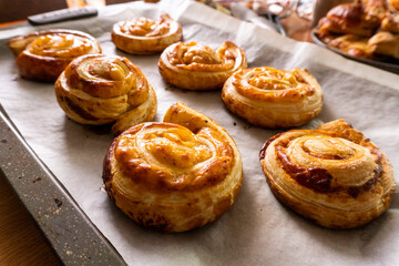 Puff Pastry cheese pinwheels. pastry. food