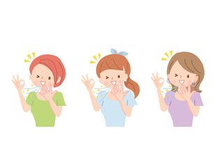 Fototapeta premium 爽やかな息の女性達