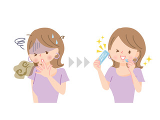 口臭の悩みビフォーアフターの女性