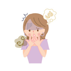 ニンニクを食べて口臭が気になる女性