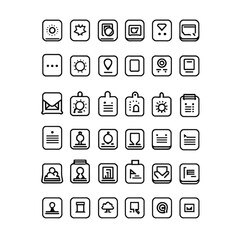 天気とコミュニケーションのシンプルアイコンセット｜Weather and Communication Simple Icon Set