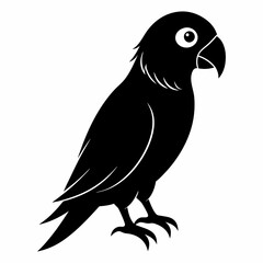 Obraz premium Flat Black Parrot Vector