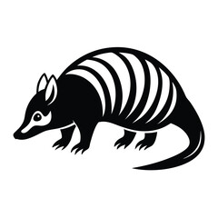 Armadillo Silhouette on white background