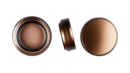 Luxurious Opened Cosmetic Cream Jar Top View on White Background