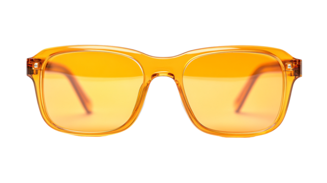 Stylish Orange Glasses on White Background - Professional Photography