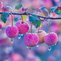 red apples on a branch