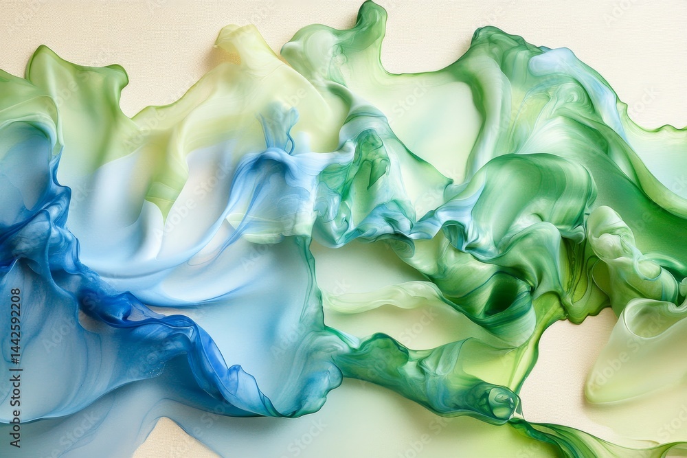 Poster abstract draped fabric with pastel color transitions.