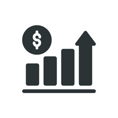 Growth icon. Solid glyph series icon