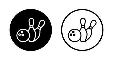 Fototapeta premium Bowling icon logo design. bowling ball and pin sign and symbol.