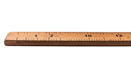 Professional Ruler with Centimeter and Inch Marks on White Background