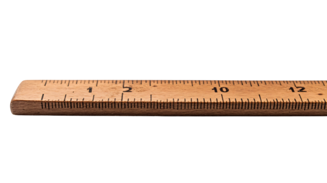 Professional Ruler with Centimeter and Inch Marks on White Background