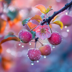 red apples on a branch