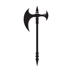 Vintage Halberd silhouette, elegant and deadly – Halberd illustration – Minimalist Halberd vector – Weapon silhouette

