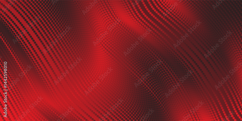 Poster red gradient with halftone abstract background for backdrop or presentation