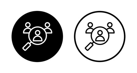 Hiring icon logo design. Search job vacancy sign and symbol. Human resources concept. Recruitment