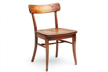 A wooden chair on white