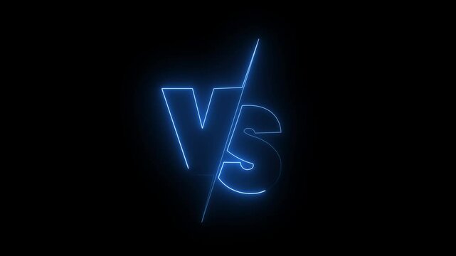 "Glowing Neon VS Logo Animation &ndash; Futuristic Battle Intro, Esports Showdown Screen, Blue Electric Versus Icon for Gaming Videos & YouTube Intros"