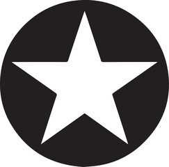 White Star Icon in Black Circle &ndash; Bold Vector Silhouette Design