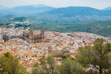 Aerial panorama of Jaen, Andalusia, Spain