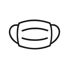 マスクの線画アイコン（感染対策・衛生管理用）Face Mask Line Icon – Minimal Hygiene and Health Protection Symbol

