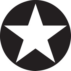 White Star Icon in Black Circle &ndash; Bold Vector Silhouette Design